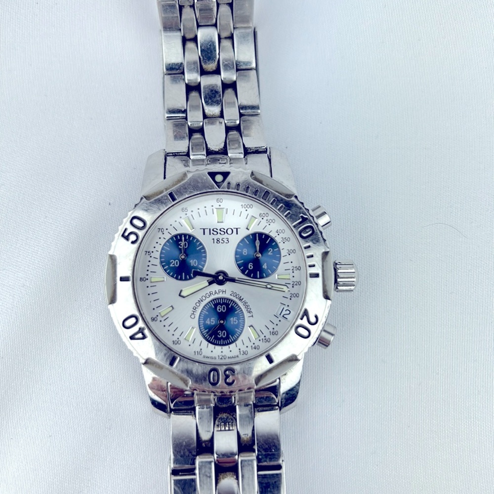 Tissot PRS200 Chronograph Quartz Watch with Silver & Blue Face